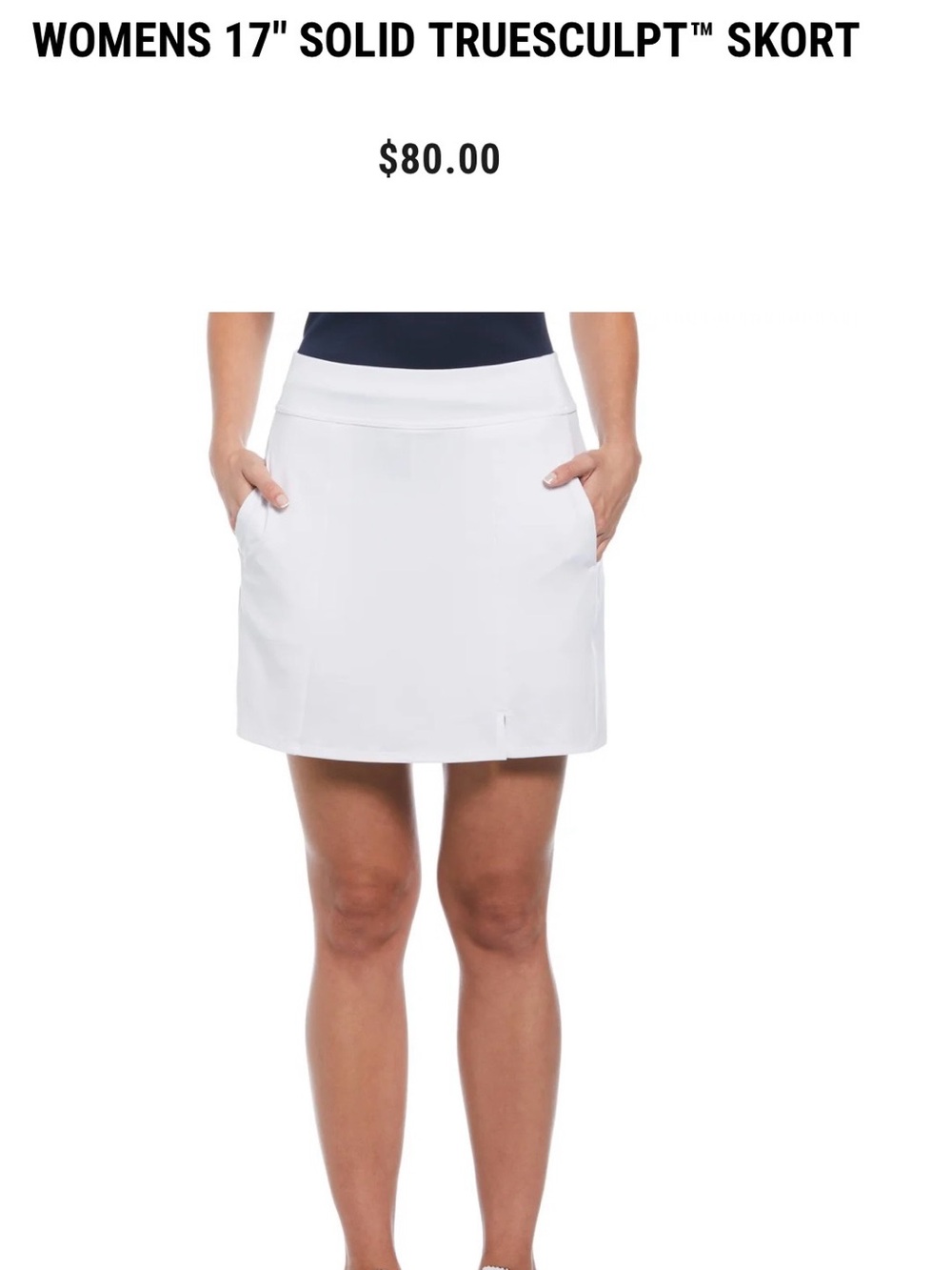 Callaway White Opti-Dri Performance Golf Skort